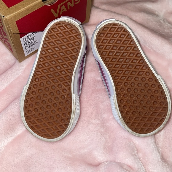 Vans Old Skool V Glitter Skate Shoe - Baby / Toddler - Lilac - Picture 14 of 16